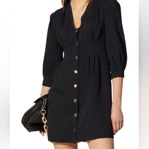 NWT Sandro Elegant Aurora Marine Button-Down Dress Sz40
